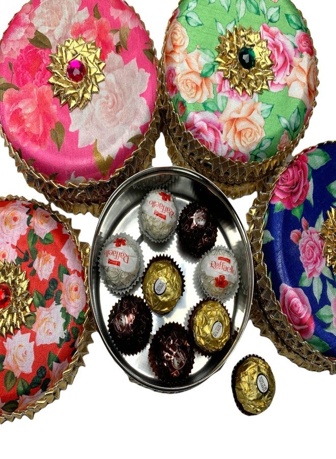 LOVENSPIRE 1 PC Decorative Gotta Steel Ladoo Box 400 Grams Designer Sweet Box Indian Wedding Housewarming Shagun Gift Festival Pooja Favor Return Gift for Friends Family Guest Bridesmaid - Image 4